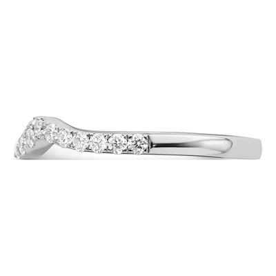 14K White Gold 1/2 ct tw Diamond Contoured Wedding Band – view 4