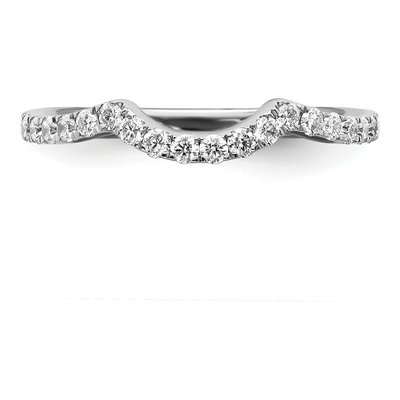 14K White Gold 1/2 ct tw Diamond Contoured Wedding Band – view 5