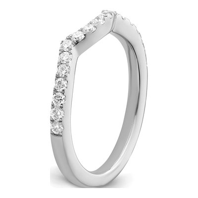 14K White Gold 1/2 ct tw Diamond Contoured Wedding Band – view 7