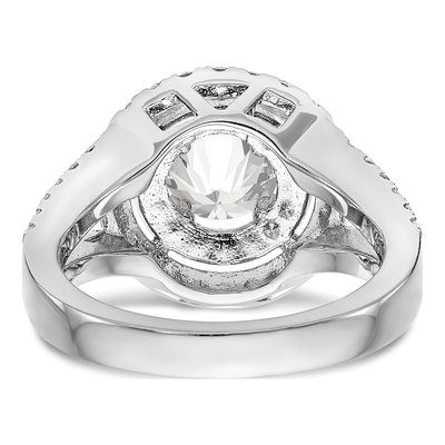 14K White Gold Diamond Double Halo Engagement Ring Semi-Mount – view 5