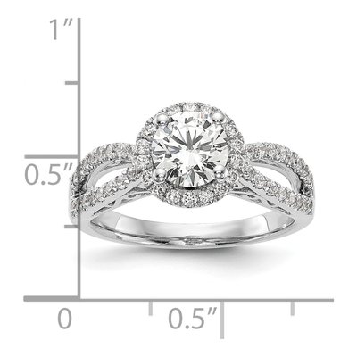 14K White Gold Lab-Grown Diamond Halo Engagement Ring Semi-Mount – view 4