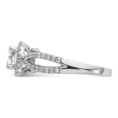 14K White Gold Lab-Grown Diamond Halo Engagement Ring Semi-Mount – view 5