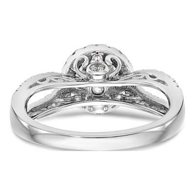14K White Gold Lab-Grown Diamond Halo Engagement Ring Semi-Mount – view 7