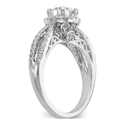 14K White Gold Lab-Grown Diamond Halo Engagement Ring Semi-Mount – view 8