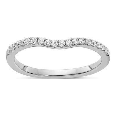 14K White Gold 1/5 ct tw Diamond Wedding Band