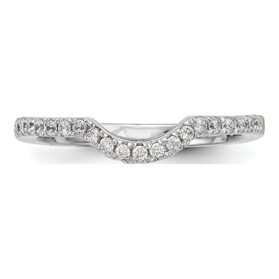 14K White Gold 1/4 ct tw Diamond Contoured Wedding Band – view 5