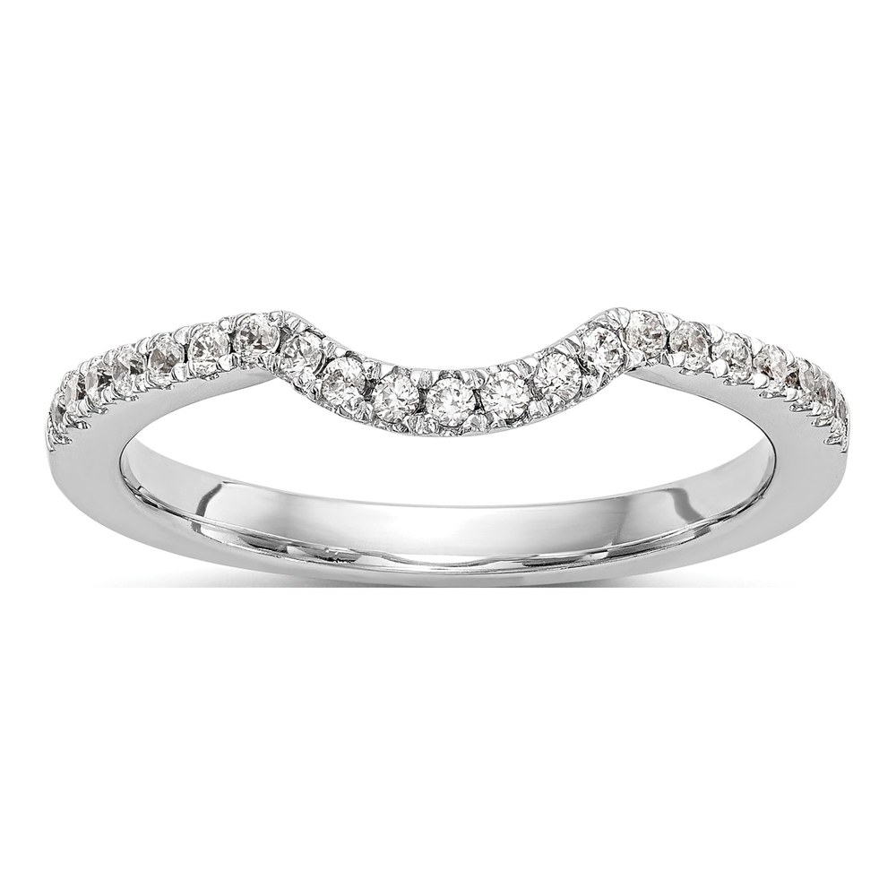 14K White Gold 1/4 ct tw Diamond Contoured Wedding Band