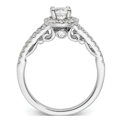 14K White Gold 1 ct tw Lab-Grown Diamond Halo Engagement Ring – view 3