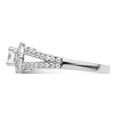 14K White Gold 1 ct tw Lab-Grown Diamond Halo Engagement Ring – view 4