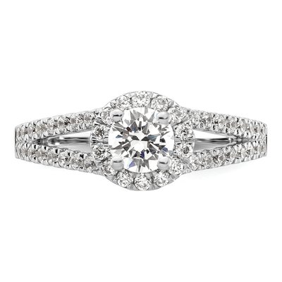 14K White Gold 1 ct tw Lab-Grown Diamond Halo Engagement Ring – view 5