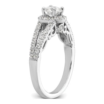 14K White Gold 1 ct tw Lab-Grown Diamond Halo Engagement Ring – view 7