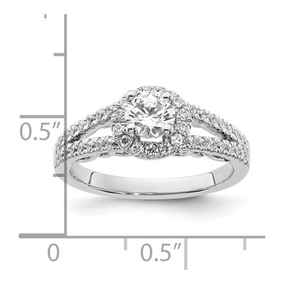 14K White Gold 1 ct tw Lab-Grown Diamond Halo Engagement Ring – view 8