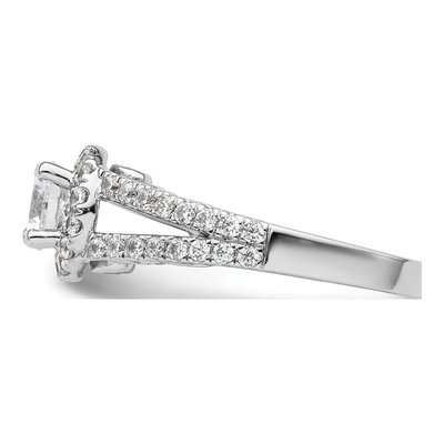14K White Gold Diamond Halo Engagement Ring Semi-Mount – view 4