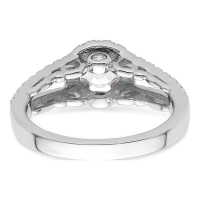 14K White Gold Diamond Halo Engagement Ring Semi-Mount – view 6