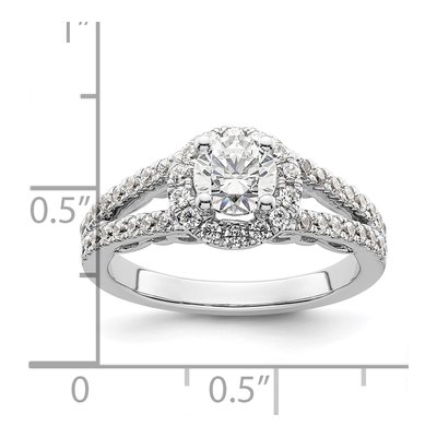 14K White Gold Diamond Halo Engagement Ring Semi-Mount – view 8