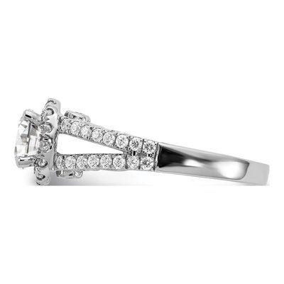 14K White Gold Diamond Halo Engagement Ring Semi-Mount – view 3
