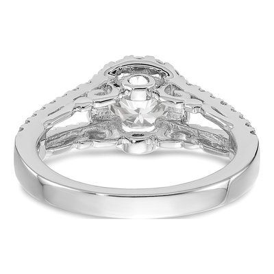 14K White Gold Diamond Halo Engagement Ring Semi-Mount – view 5