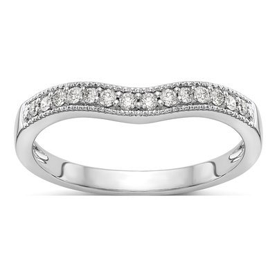 14K White Gold 1/6 ct tw Lab-Grown Diamond Wedding Band