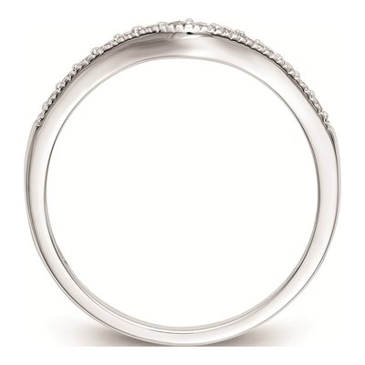 14K White Gold Contoured Wedding Band Mounting – view 3