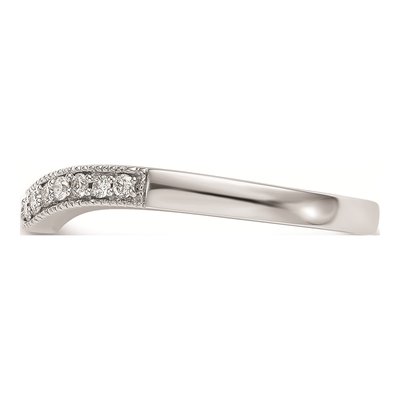 14K White Gold Contoured Wedding Band Mounting – view 4