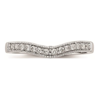 14K White Gold Contoured Wedding Band Mounting – view 5