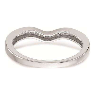 14K White Gold Contoured Wedding Band Mounting – view 6