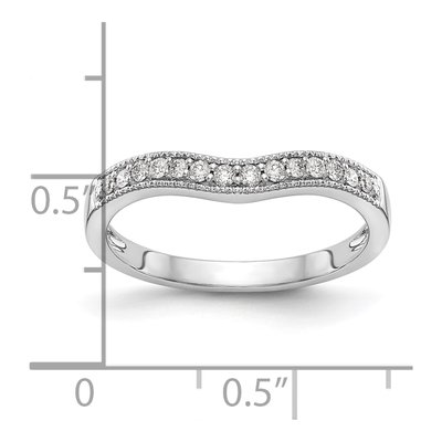 14K White Gold Contoured Wedding Band Mounting – view 8