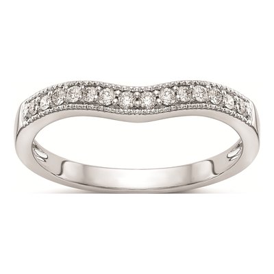 14K White Gold Contoured Wedding Band Mounting