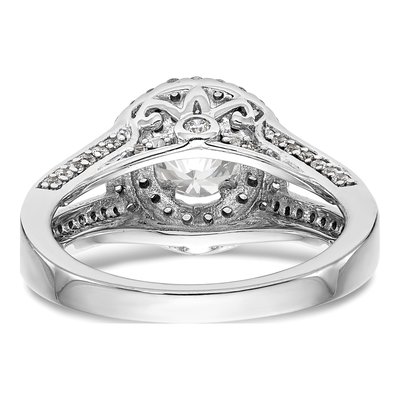 14K White Gold Diamond Halo Engagement Ring Semi-Mount – view 5