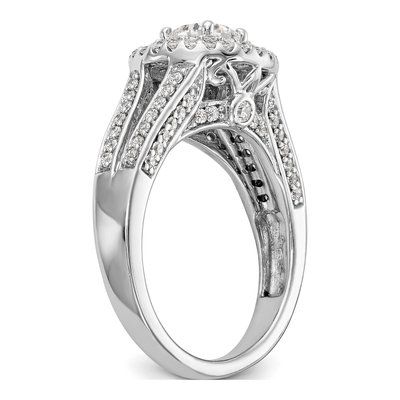 14K White Gold Diamond Halo Engagement Ring Semi-Mount – view 6