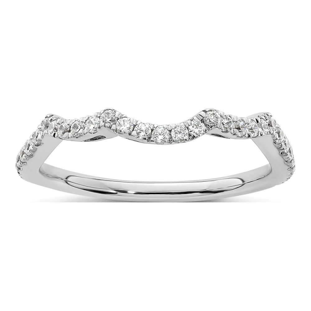 14K White Gold 1/3 ct tw Diamond Contoured Wedding Band
