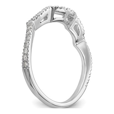 14K White Gold 1/3 ct tw Diamond Contoured Wedding Band – view 7