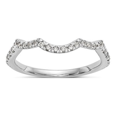 14K White Gold 1/3 ct tw Diamond Contoured Wedding Band