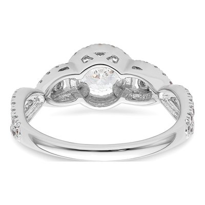 14K White Gold Diamond Halo Engagement Ring Semi-Mount – view 6