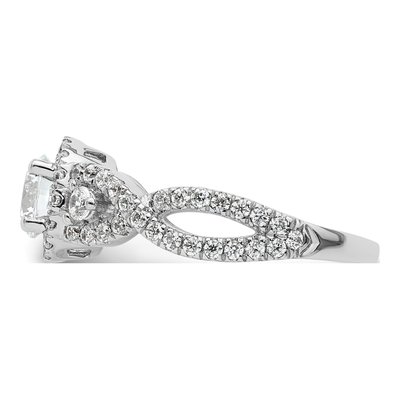 14K White Gold Lab-Grown Diamond Center Round Engagement Ring Semi-Mount – view 4