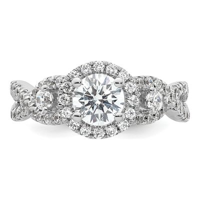 14K White Gold Lab-Grown Diamond Center Round Engagement Ring Semi-Mount – view 5