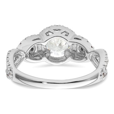 14K White Gold Lab-Grown Diamond Center Round Engagement Ring Semi-Mount – view 6
