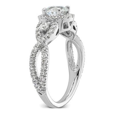 14K White Gold Lab-Grown Diamond Center Round Engagement Ring Semi-Mount – view 7