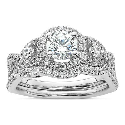 14K White Gold Lab-Grown Diamond Center Round Engagement Ring Semi-Mount – view 8