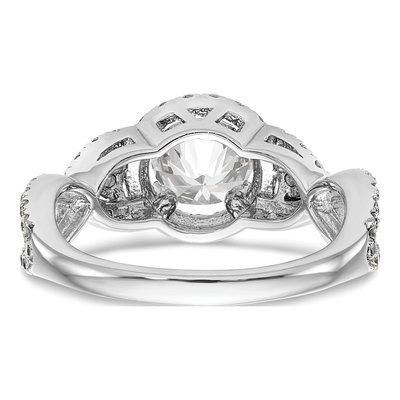 14K White Gold Diamond Halo Engagement Ring Semi-Mount – view 5