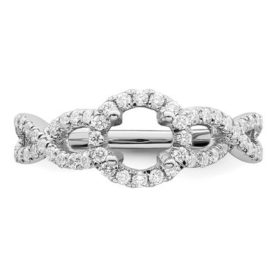 14K White Gold Diamond Halo Engagement Ring Semi-Mount – view 4