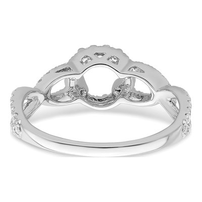 14K White Gold Diamond Halo Engagement Ring Semi-Mount – view 5