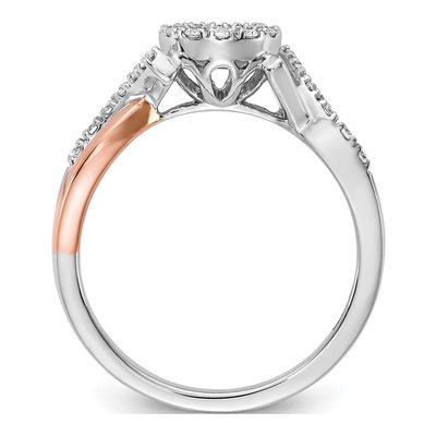 14K Two-Tone Gold Lab-Grown Diamond Halo Engagement Engagement Ring Semi-Mount – view 3