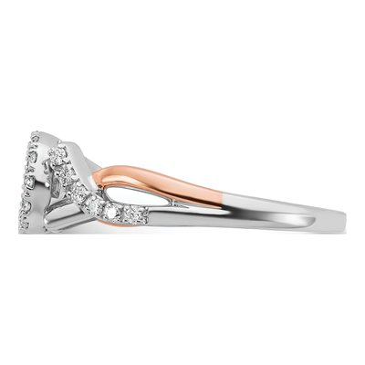 14K Two-Tone Gold Lab-Grown Diamond Halo Engagement Engagement Ring Semi-Mount – view 4