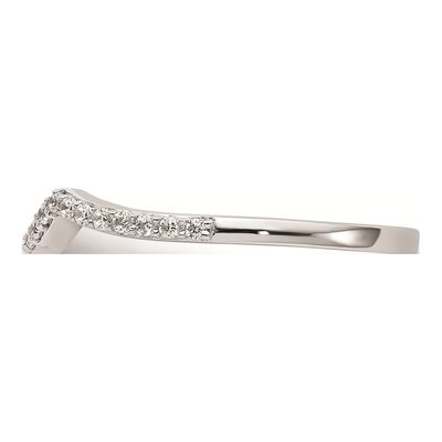 14K White Gold Contoured Wedding Band Mounting – view 3