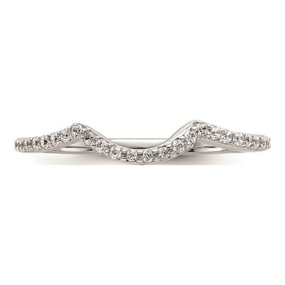 14K White Gold Contoured Wedding Band Mounting – view 4