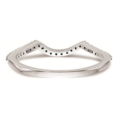 14K White Gold Contoured Wedding Band Mounting – view 5