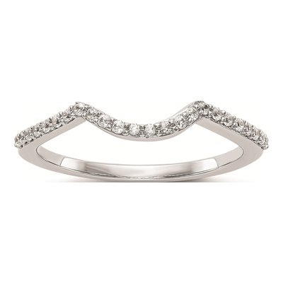 14K White Gold Contoured Wedding Band Mounting