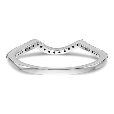 14K White Gold 1/8 ct tw Diamond Contoured Wedding Band – view 5