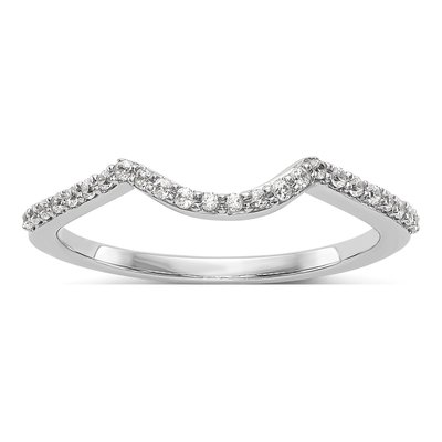14K White Gold 1/7 ct tw Diamond Wedding Band